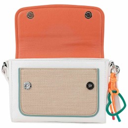 Bolso Bandolera Solapa Lois Selma Blanco colorido