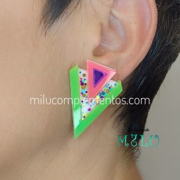 Pendientes de metacrilato FLECHA NEÓN multicolor primavera verano