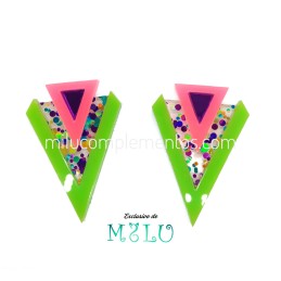 Pendientes de metacrilato FLECHA NEÓN multicolor en tienda online