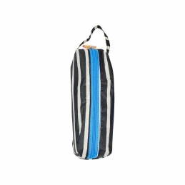 Paraguas plegable Gotta rayas negro con funda