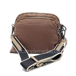 Bolso bandolera marrón/camel Nylon de mujer