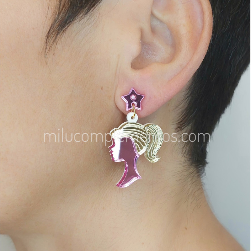 Pendientes calavera chica metacrilato