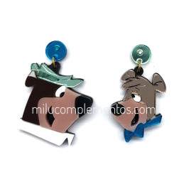 Pendientes metacrilato OSO YOGUI Y BUBU