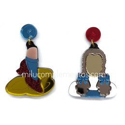 Pendientes metacrilato DOROTHY Y ZAPATO