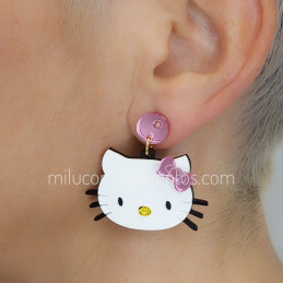 Pendientes metacrilato HELLO KITTY CLASICO