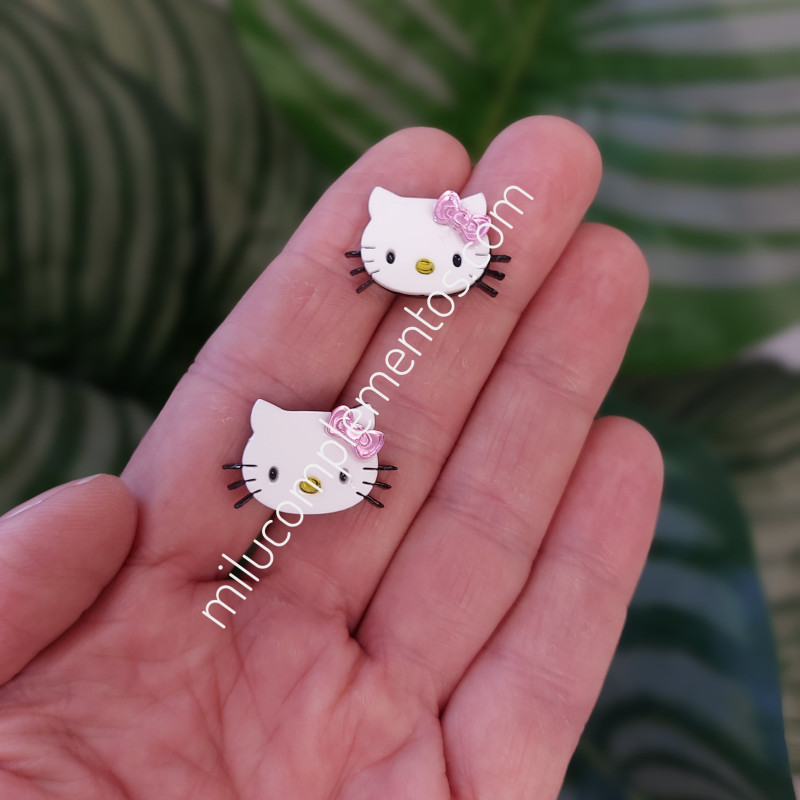 Pendientes metacrilato HELLO KITTY CLASICO MINI efecto espejo