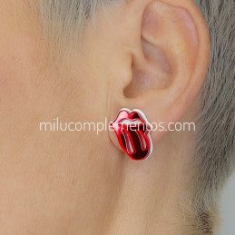 Pendientes metacrilato ROLLING STONES espejo