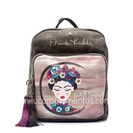 Mochila Frida Kahlo color marron nueva colección 2024 2025