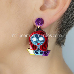 Pendientes metacrilato Sally efecto espejo