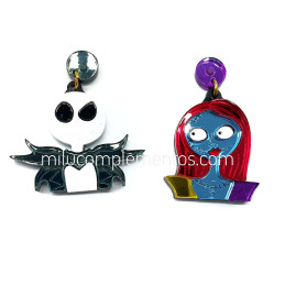 Pendientes de metacrilato Jack y Sally