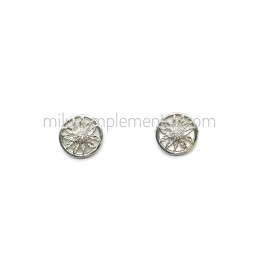 Pendientes Eguzkilore de plata de ley 925 esmaltados en color blanco