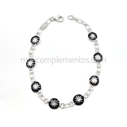 Pulsera Eguzkilore esmaltado de plata de ley 925