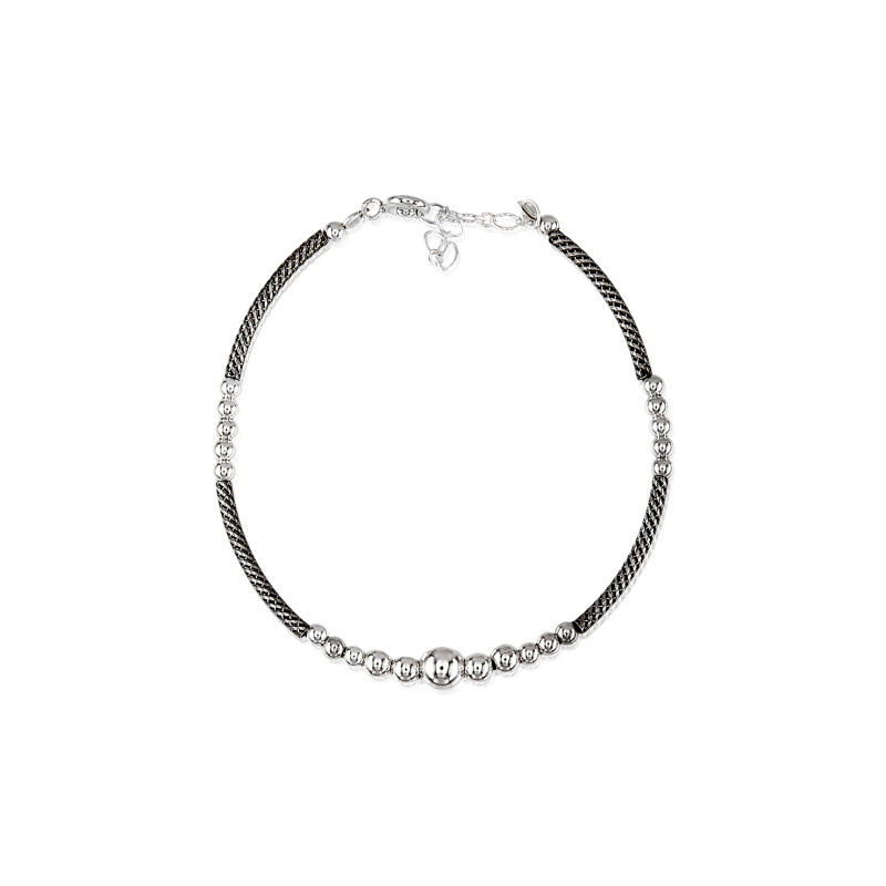 Pulsera de plata cadena y bolas