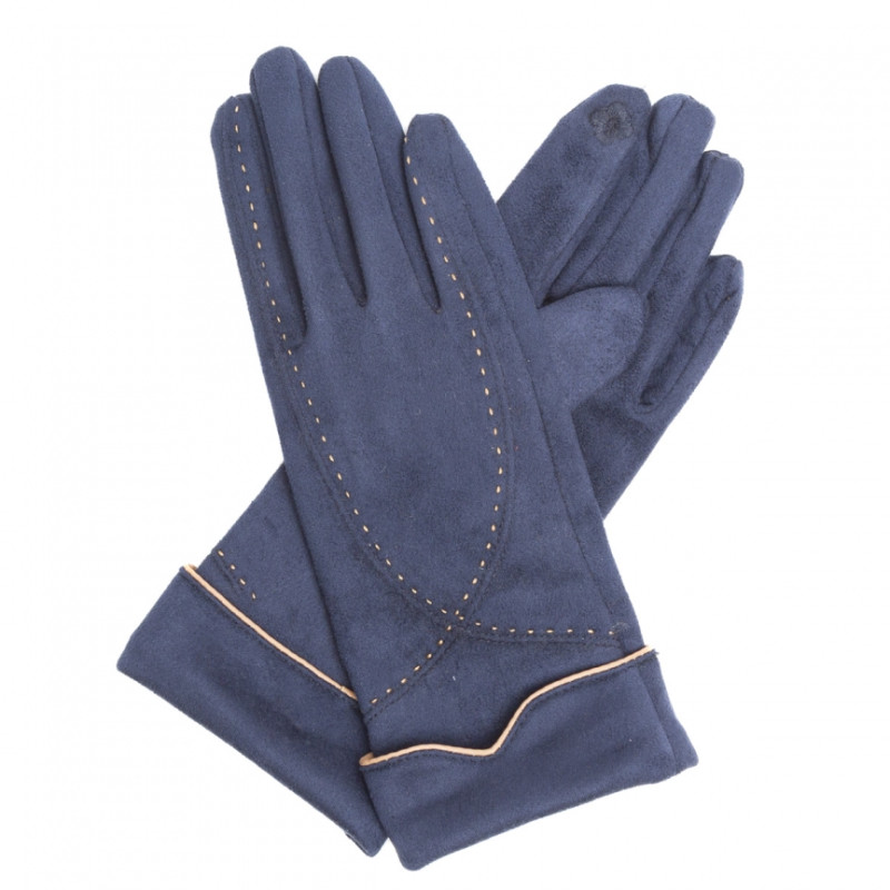 Guantes táctiles azul/beige de Tantrend