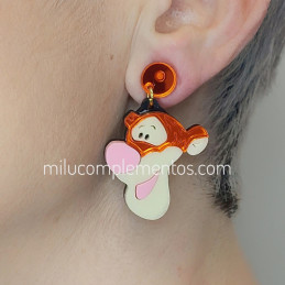 Pendientes metacrilato TIGGER Y PIGLET efecto espejo