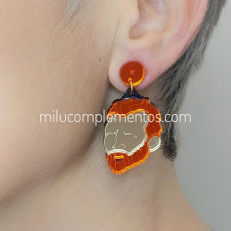 Pendientes metacrilato VAN GOGH Y GIRASOL efecto espejo