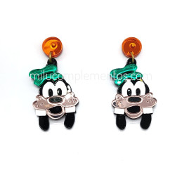 Pendientes metacrilato GOOFY efecto espejo de mujer