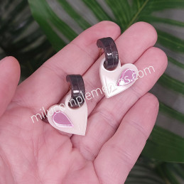 Pendientes metacrilato ARGO CORAZÓN CREMA efecto espejo online