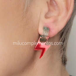 Pendientes metacrilato ARGO RAYO ROSA CORAL efecto espejo