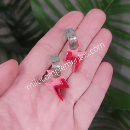 Pendientes metacrilato ARGO RAYO ROSA CORAL efecto espejo online