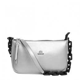 Bolso bandolera Tantrend color plata “tipo bagette”