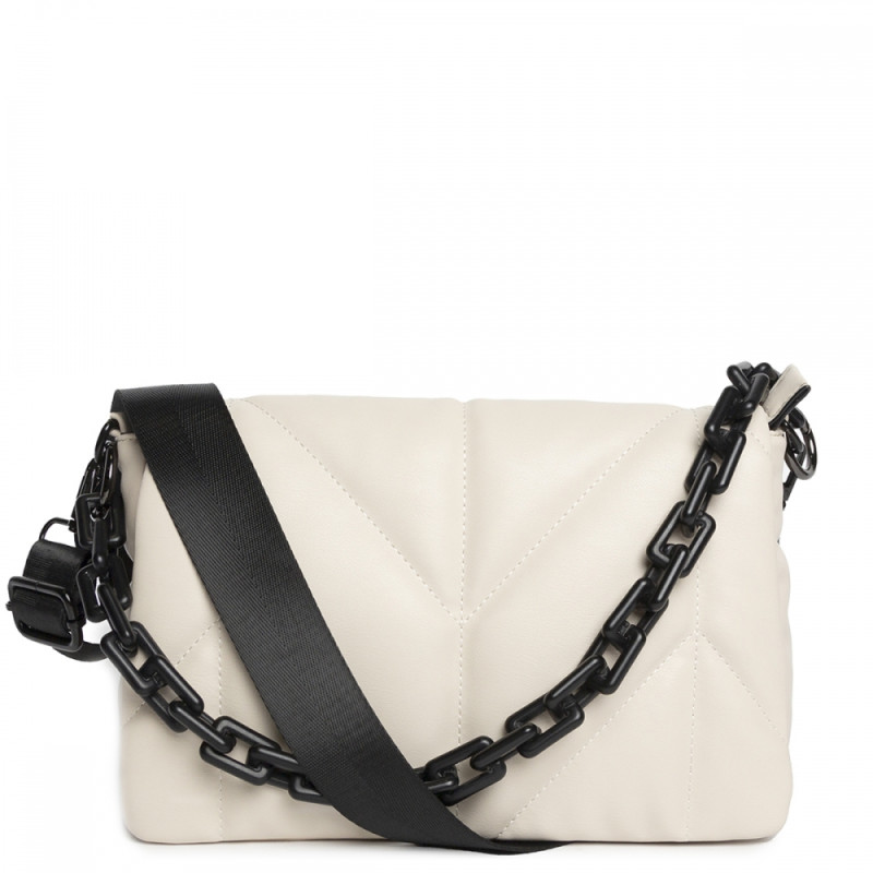 Bolso bandolera Tantrend color blanco con solapa verano 2025