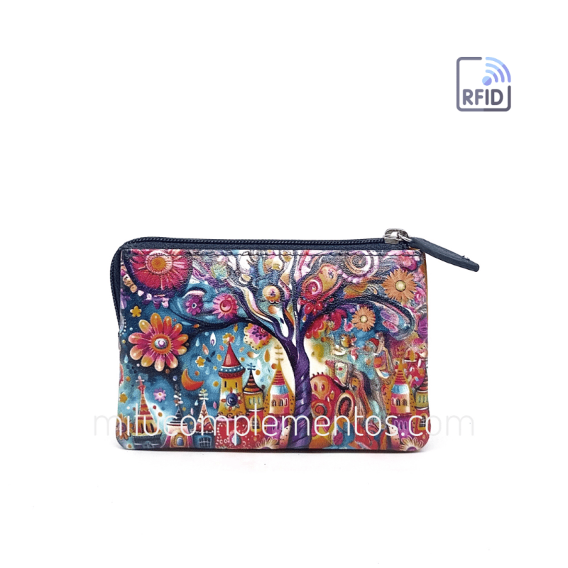 Monedero de piel Belmonte paisaje morado/multicolor online