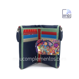 Cartera de piel pequeña Belmonte paisaje morado/multicolor online