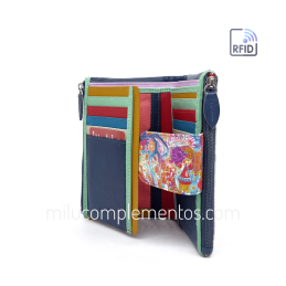 Cartera de piel mediana Belmonte paisaje morado/multicolor 2025