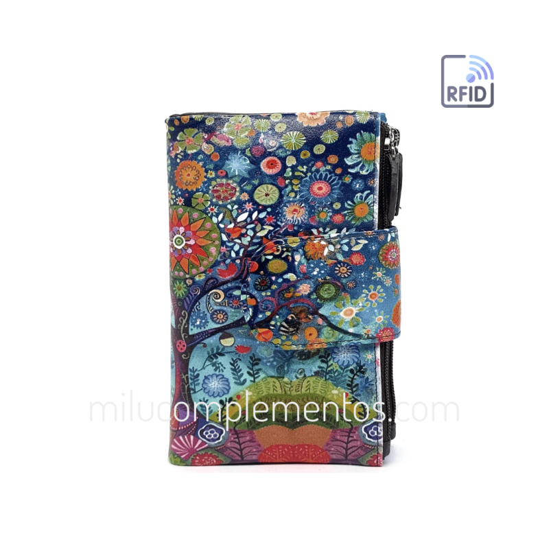 Cartera de piel pequeña Belmonte paisaje azul/multicolor comprar