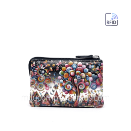 Monedero de piel Belmonte paisaje negro/multicolor chica