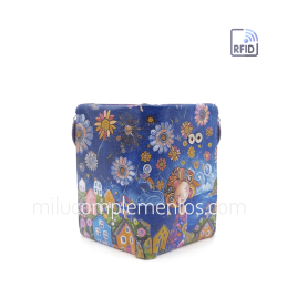 Cartera de piel pequeña Belmonte paisaje azul/multicolor nueva colección