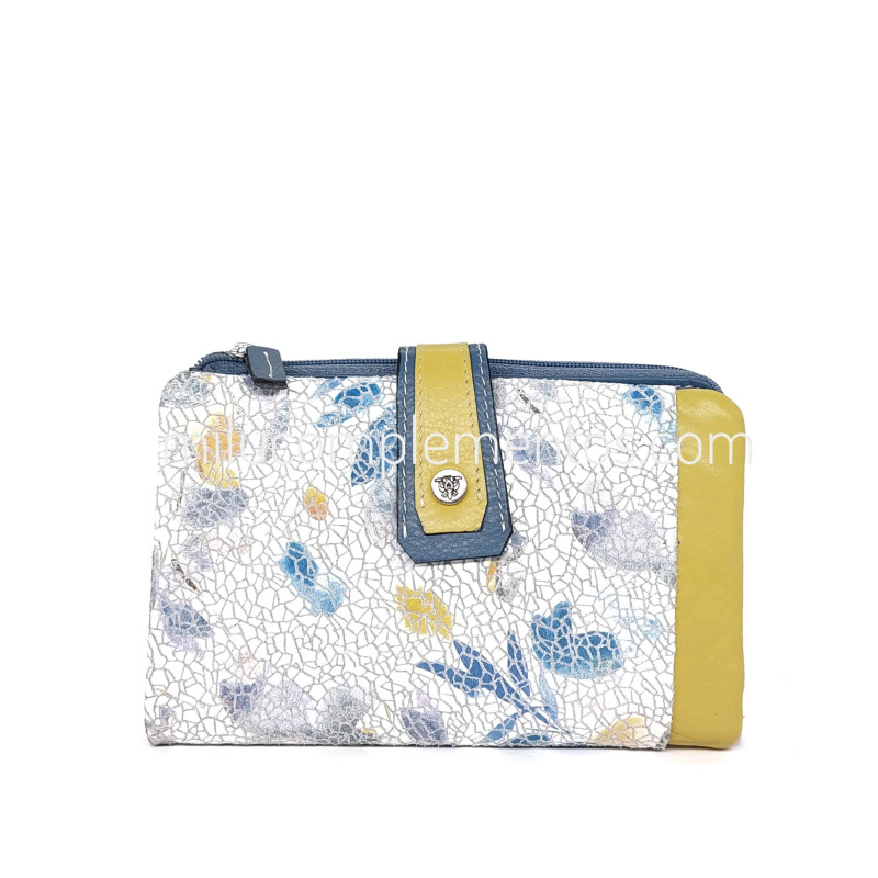 Cartera monedero mediana Caramelo aquarela flores multicolor de piel tienda online