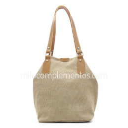 Bolso Caramelo color camel de mujer de la colección Logan parte trasera