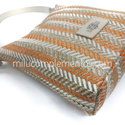 Bolso bandolera Caramelo color naranja/camel de mujer detalle