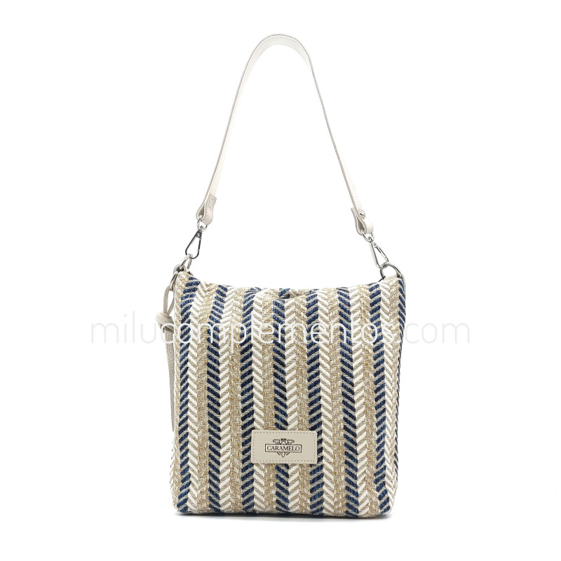 Bolso bandolera Caramelo color azul/camel de mujer nueva temporada