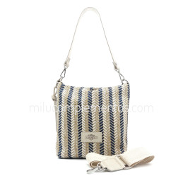 Bolso bandolera Caramelo color azul/camel de mujer doble correa