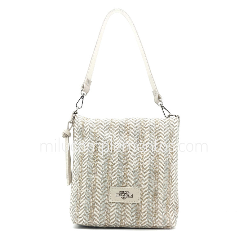 Bolso bandolera Caramelo color beige/camel de mujer nueva colección