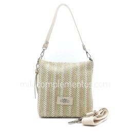 Bolso bandolera Caramelo color verde/camel de mujer primavera verano 2025