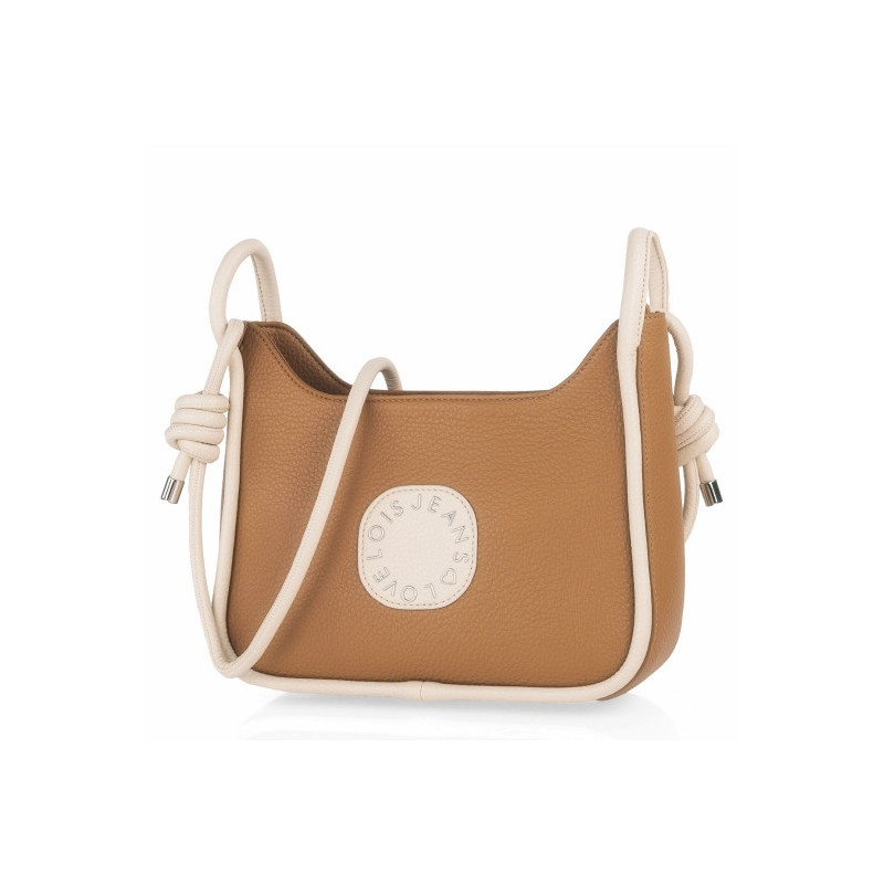 Bolso bandolera Lois color camel/blanco de mujer tienda online