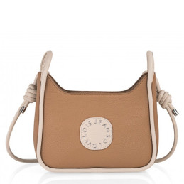 Bolso bandolera Lois color camel/blanco de mujer primavera verano 2025