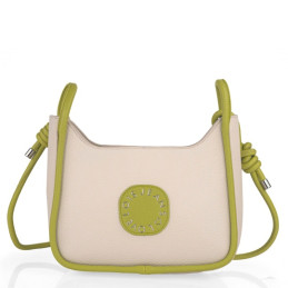 Bolso bandolera Lois color pistacho/blanco roto de mujer tienda online