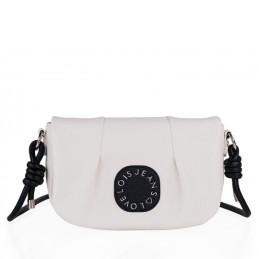 Bolso bandolera Lois color blanco/negro de solapa de mujer