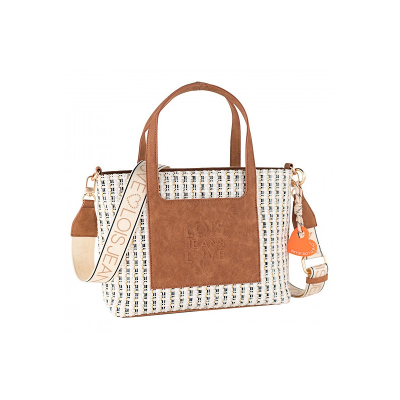 Bolso bandolera Lois color blanco/camel de mujer primavera verano 2025