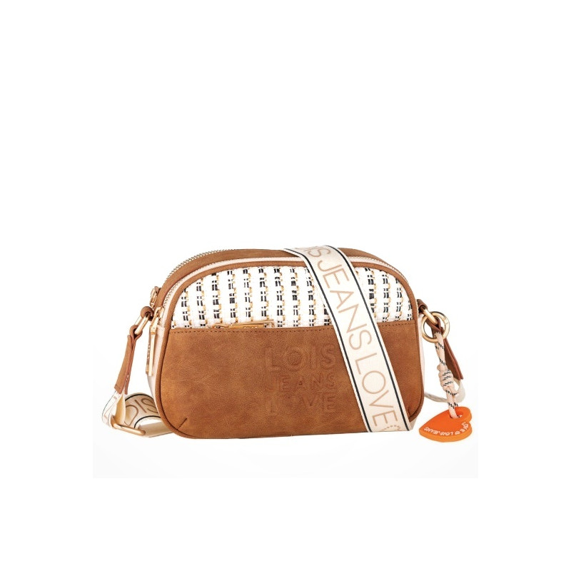 Bolso bandolera Lois color blanco/camel de mujer nueva temporada