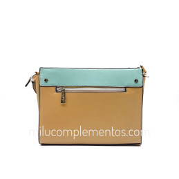 Bolso bandolera Mafalda color beige/verde agua de mujer