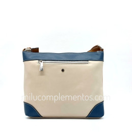 Bolso bandolera Mafalda color beige/azul de mujer