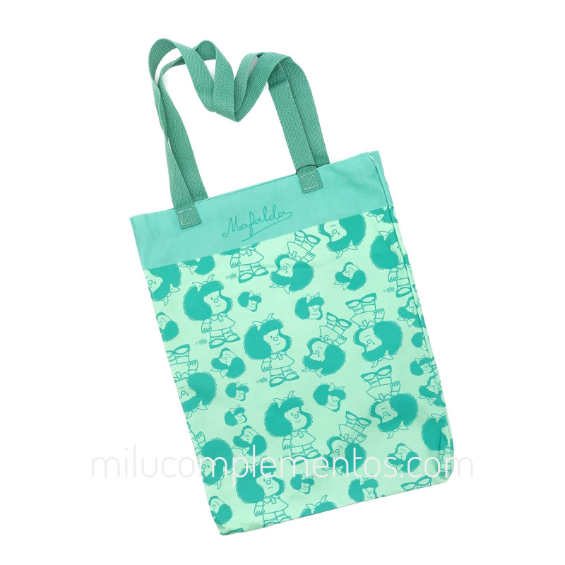 Bolsa textil Mafalda verde de mujer online