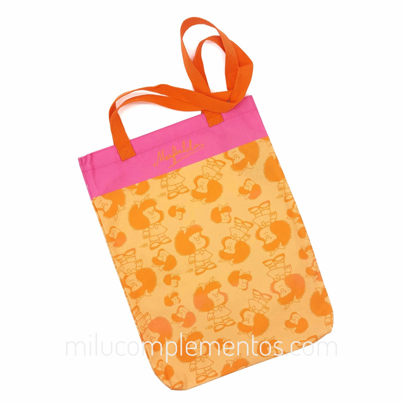 Bolsa textil Mafalda naranja de mujer