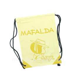 Saco-mochila textil Mafalda amarillo de mujer